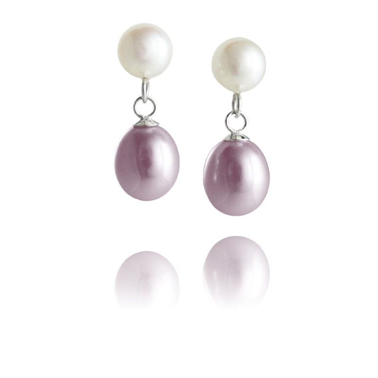 Multi Natural Oval Freshwater Pearl Drop Earrings