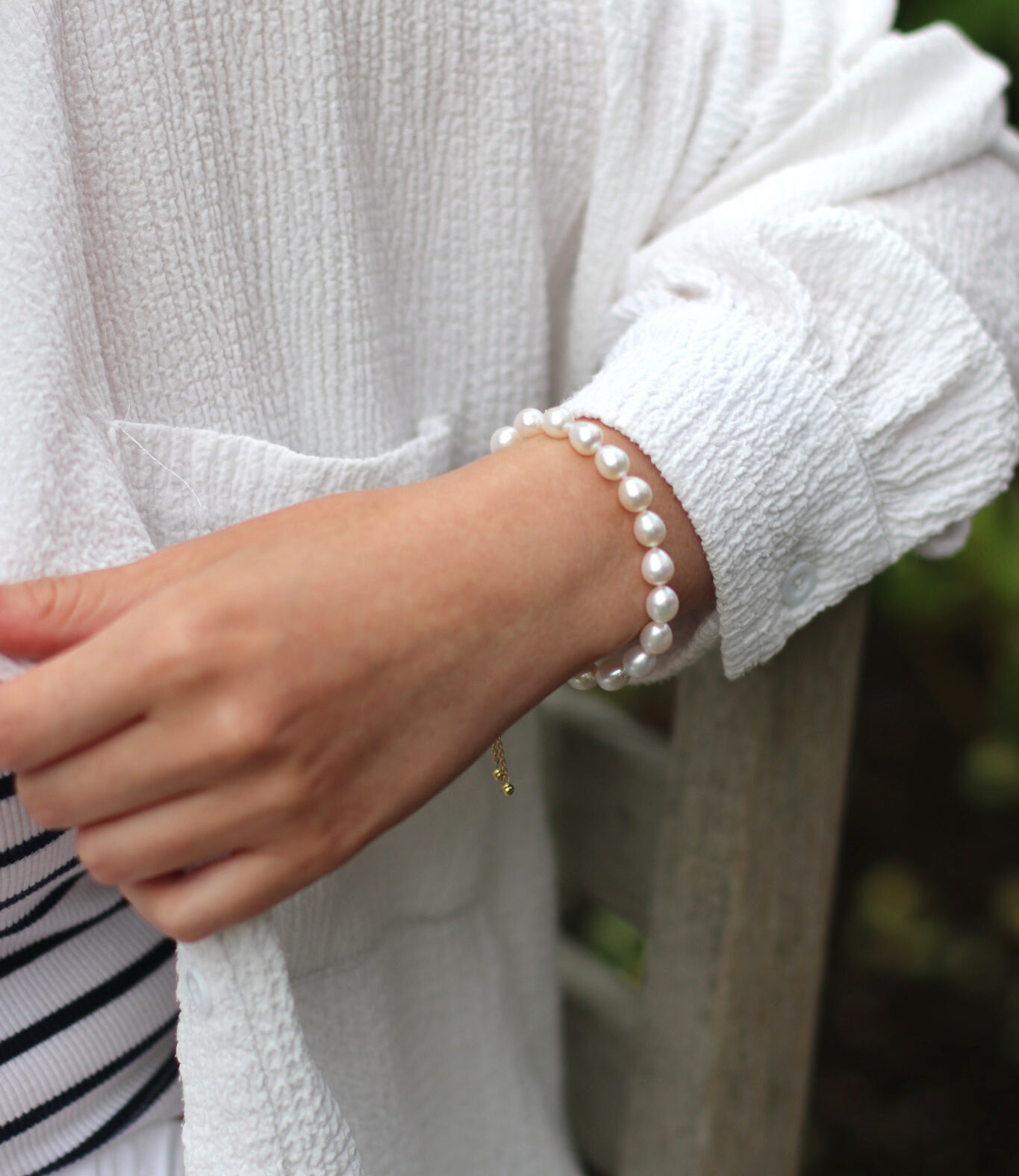 Zara White freshwater Pearl Bracelet