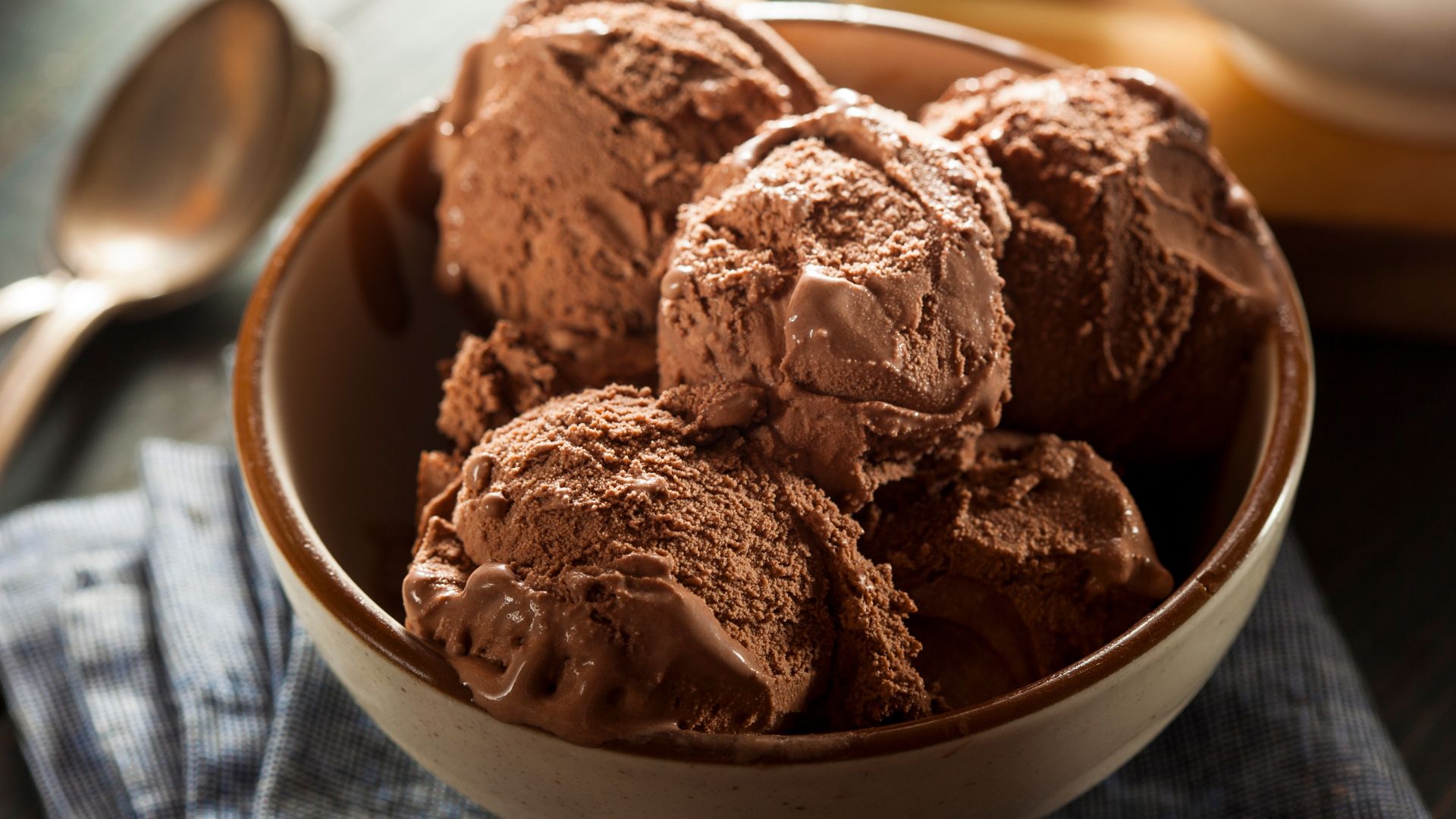 bowl of chocolate ice cream