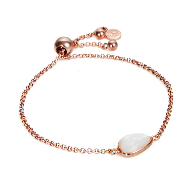 Mother of Pearl Rose Gold Slider Bracelet