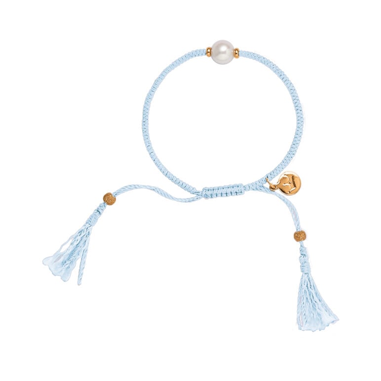 Sky Blue Pearl Tassel Bracelets