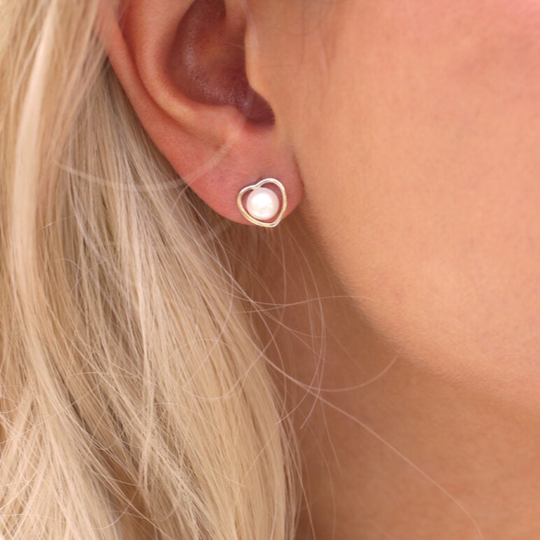 Model wearing Kimberley Selwood Stud Earrings No I